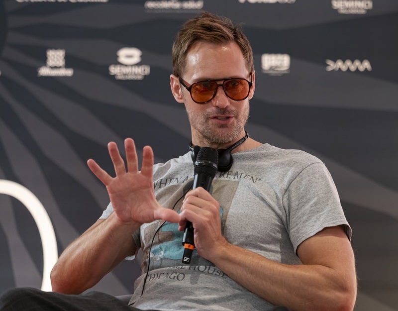 VALLADOLID, 27/10/2025. 70 SEMINCI. Presentación de la pelicula PILLION con  Harry John Hamilton Lighton (Cineasta), Skarsgård Alexander (cast).  PHOTOGENIC.